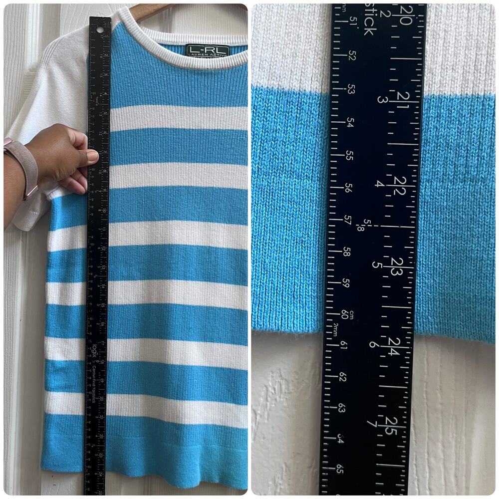 Vintage Lauren Ralph Lauren Active Knit Short Sleeve Sweater Top Medium - Picture 9 of 12